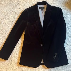 J Crew Black Velvet Blazer Sz 4